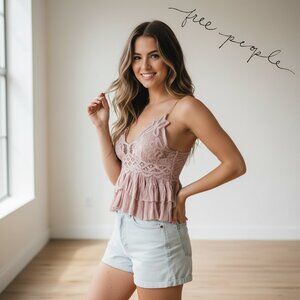 Free People Adella Cami NWT Mauve Small